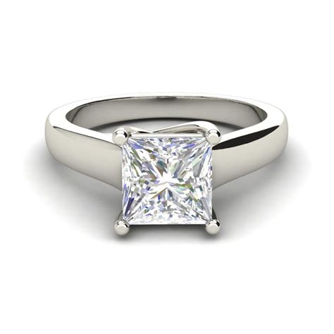 Solitaire 0.75 Carat Princess Cut Diamond Engagement Ring White Gold | Ara Diamonds