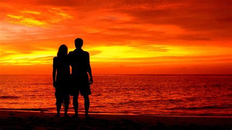 Romantic Couple Sunset Silhouette Wallpapers Wallpaper Cave - Riset