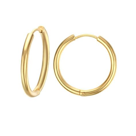 ISAACSONG - Women 14k Gold Endless Hoop Earrings, Gold Chunky Hoops, Cartilage Earrings, Helix ...