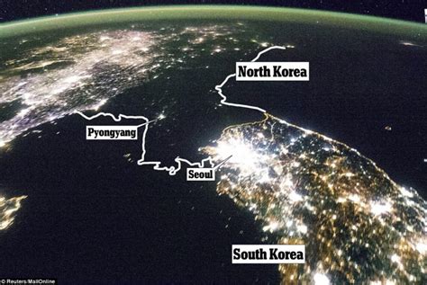 North Korea vs South Korea at night. - Maps on the Web