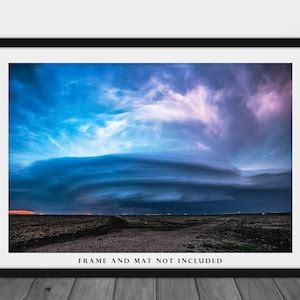 Storm Photography Print Picture of Supercell Thunderstorm at Dusk on ...