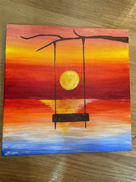 30cmx30cm Sunset Painting - Etsy