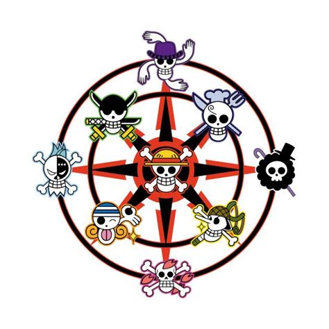 All Straw Hat Pirates Crew Logo by animetee | One piece logo, One piece merchandise, One piece ...