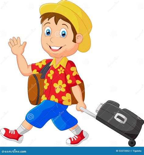 Cartoon Man With Traveling Bag Stock Vector - Image: 53372052