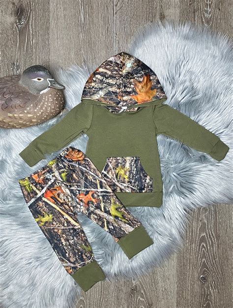 Hooded Camo Boys Set. Camo Infant Set. Outdoorsy Set for Boys. 8/9 10/ ...