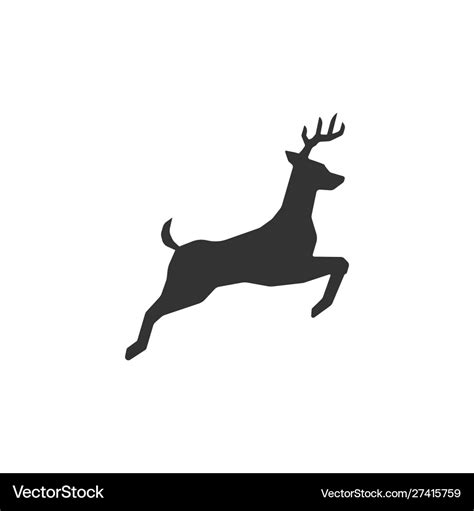 Jumping deer sign Royalty Free Vector Image - VectorStock