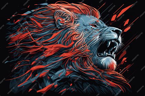 Premium Photo | Poster of lion roaring abstract poster of a dangerous and powerful roaring male ...