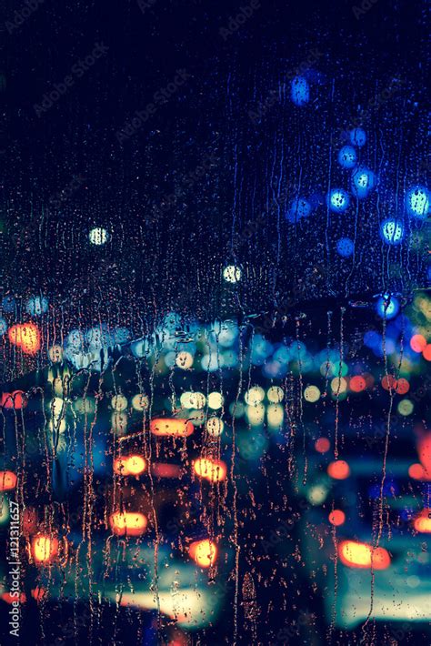 Rain Window Night