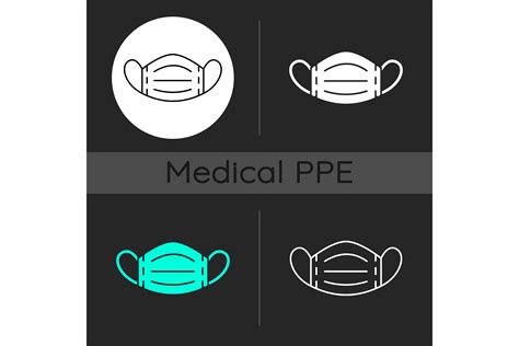 Medical Mask Dark Theme Icons Set Graphic by bsd studio · Creative Fabrica