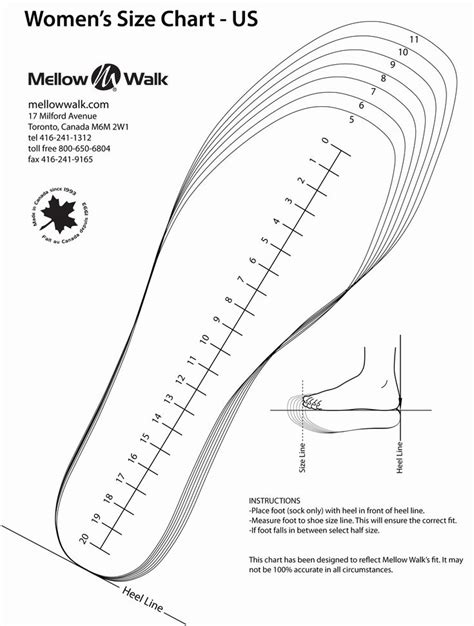 Printable Shoe Sizing Chart