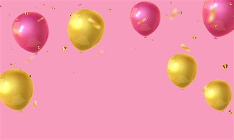 Gold And Pink Balloons Vector Art, Icons, and Graphics for Free Download