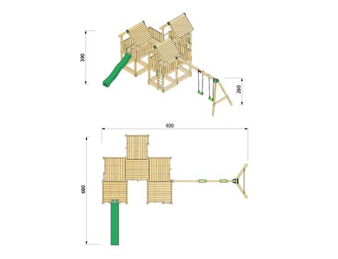 Hy-land | Wooden Professional Jungle Gym with Swing P8s