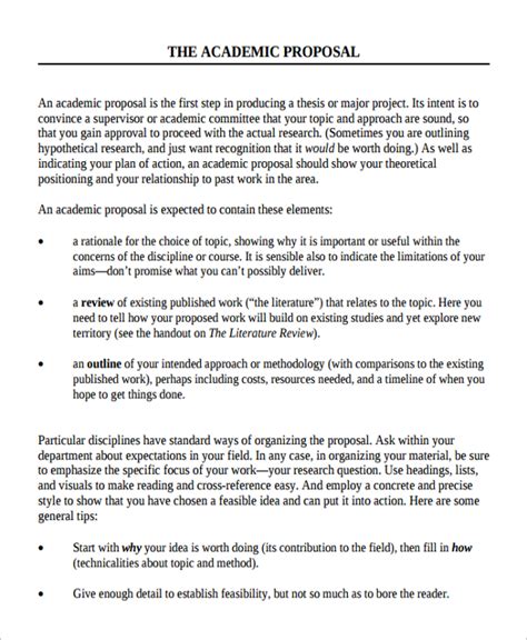 FREE 13+ Academic Proposal Templates in MS Word | PDF | Pages | Google Docs