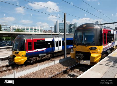 Two class 333 trains in Northern Rail livery at Leeds railway station ...