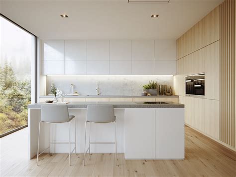 Minimalist Kitchen Design White Minimalist Kitchens Kitchen Interior Sleek Inspiration Super ...