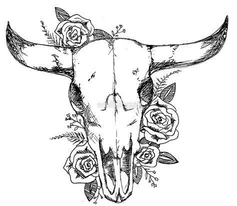 "Cow Skull and Roses " by emilylogan | Redbubble