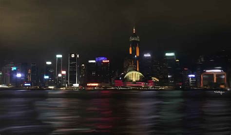 Spectacular Hong Kong skyline from Victoria Harbor waterfront - HI ...