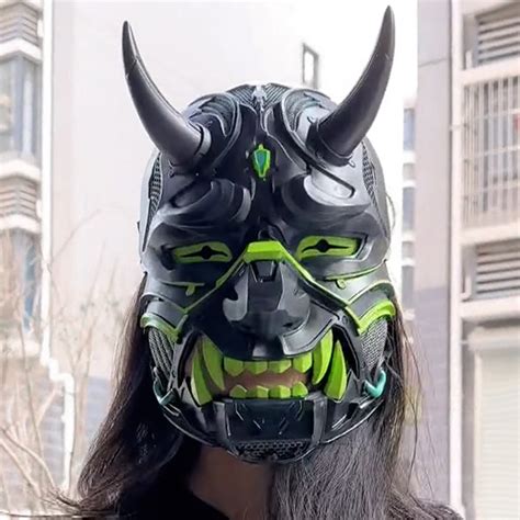 Cyberpunk Oni Mask - Japanse Hannya Futuristic Kabuki Style Mask