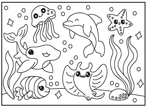 Kawaii Cute Animals Coloring Page - Free Printable Coloring Pages