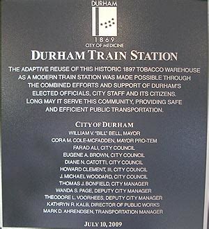 New Amtrak Durham, NC Station opened on July 10, 2009. The station is located in the Walker ...