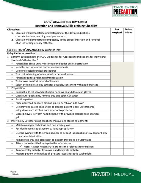 Foley Catheter Nursing Skill Template