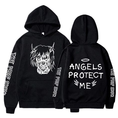 Lil Peep Merch Angel Protect Me Hoodie - Official Website of the Estate of Gustav Ahr // Lil ...