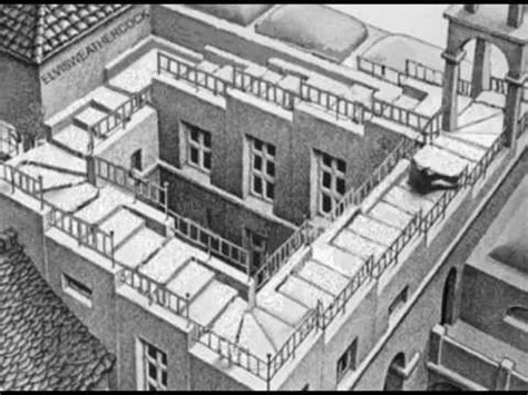 Escher descending stairs with descending Shepard tone - YouTube