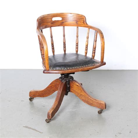 Get Vintage Wooden Desk Chair With Wheels US - Jose E. Fishman