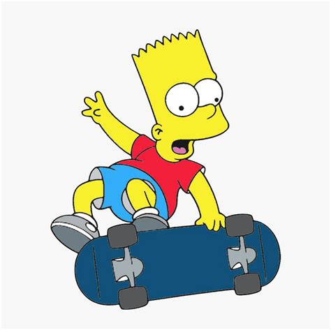 Bart Simpson With Skattor - Bart Simpson Skateboard Tattoo, HD Png Download , Transparent Png ...