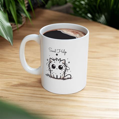 Funny Coffee Mug send Help Cat Design Perfect Gift for Cat Owners - Etsy