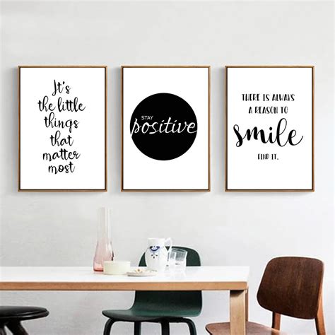 Black White Motivational Life Quote Canvas Art Posters Canvas Prints Nordic Painting Wall ...