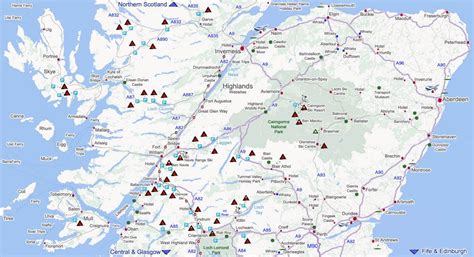 Map Showing Golf Courses In Scotland