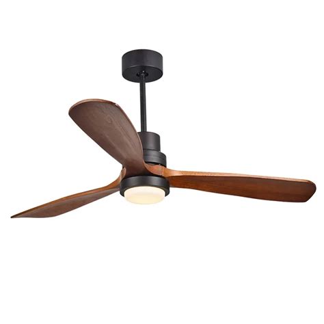 Modern Remote Control 52 Inch Wooden Blades Retro Ceiling Fan With AC220V Input 15W Ceiling ...