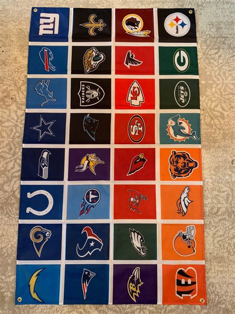 NFL 32 Team Logo Banner Flag | Etsy