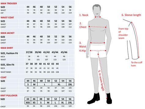 Size chart for mens uniforms | Uniforms by Olino