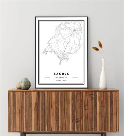 Sagres Portugal Map Print Custom Map Print Sagres City Map | Etsy