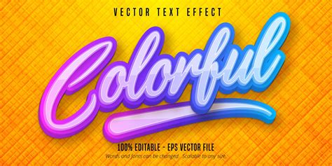 Colorful text, multicolor gradient style editable text effect 1343521 Vector Art at Vecteezy