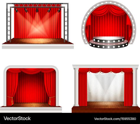 Realistic stage design set Royalty Free Vector Image