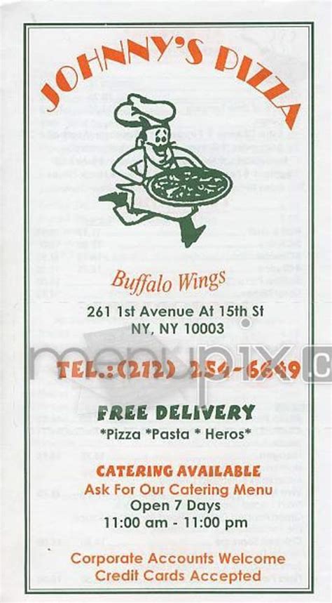 Menu of Johnny's Pizza in Bryn Mawr, PA 19010