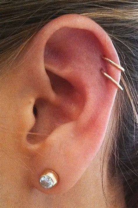 double helix piercing | Cool ear piercings, Earings piercings, Ear piercings