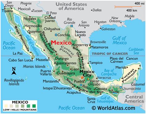 Mexico Latitude Longitude and Relative Location - Latitude, Longitude of Mexico and Relative ...