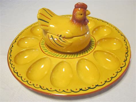 Which came first . . .? | Deviled egg plate, Chicken decor, Deviled eggs