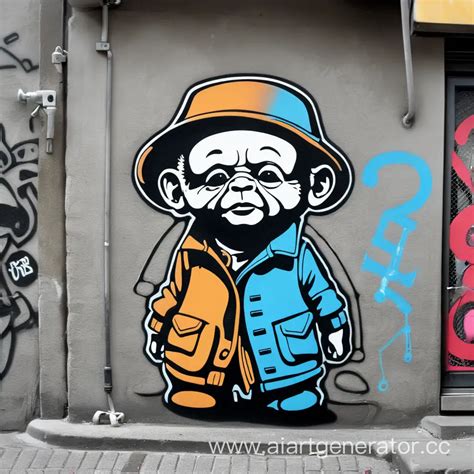 Urban Street Art Stencil in Three Vibrant Colors | AI Art Generator