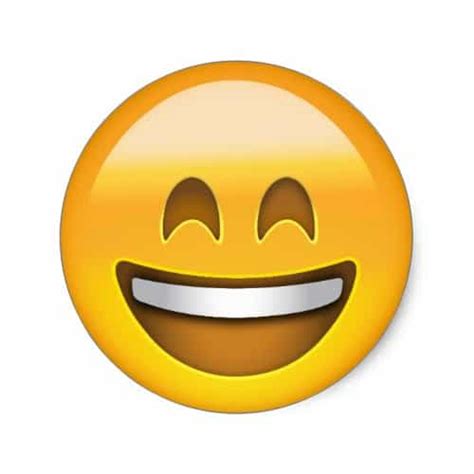 Smiling Face With Open Mouth & Smiling Eyes Emoji Classic Round Sticker ...