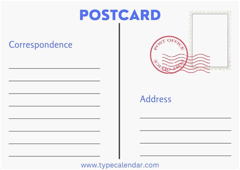 Free Postcard Templates - Blank Printable Downloads