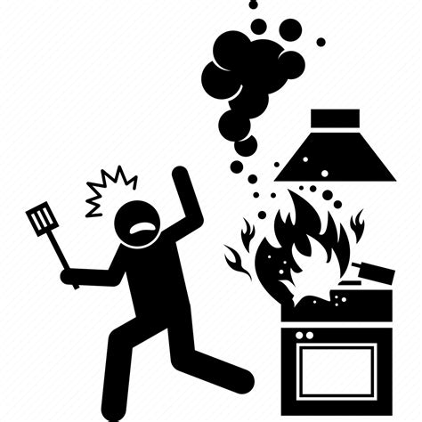 Burning, cooking, danger, explosion, fire, hazard, kitchen icon ...