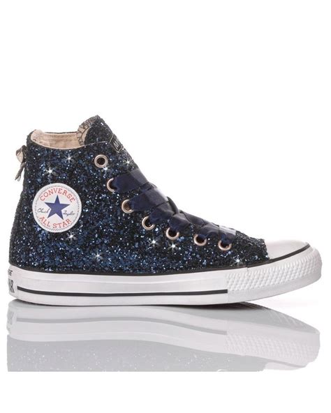 Converse Glitter Hi Top Sneakers in Blue - Lyst