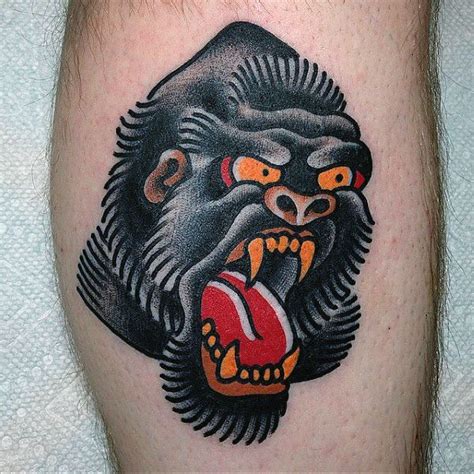 Angry Black Gorilla Tattoo for Men