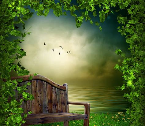 Place of Peace , pretty, grass, premade BG, attractions in dreams, bonito, clouds, HD wallpaper ...