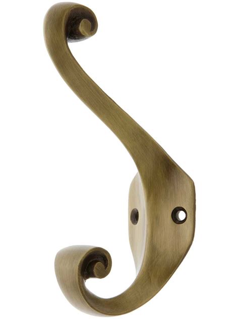 Large Scroll Design Brass Hook With Choice of Finish | House of Antique Hardware